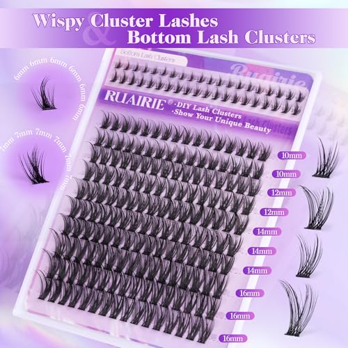 DIY Lash Clusters Kit with Bond & Seal Glue - 160pcs Natural Extensions