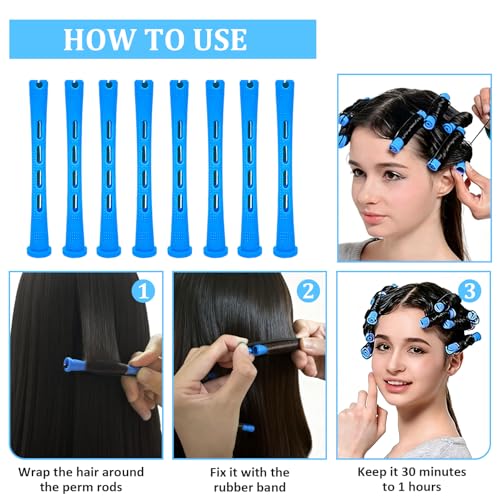 40 Pcs Small Perm Rods for Short Hair, 0.35 In Curling Rollers
