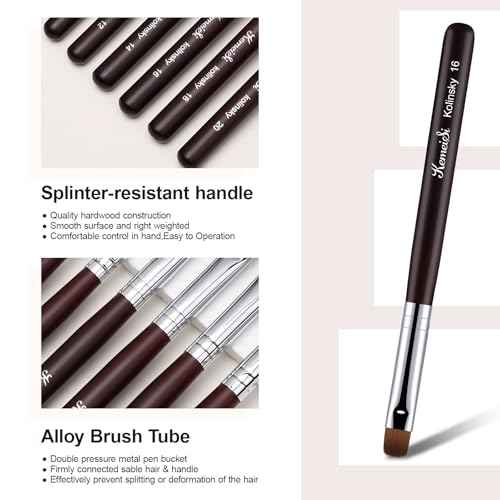 Nail Brush for French Tip, Clean Up Brush for Gel Polish Dual-Use Brush with Wooden Handle for Acrylic/Polygel/Builder Gel #8