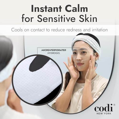 Collagen Gel Mask, Non-Slip Breathable Micro-hole Hydrogel for Redness Relief & Glass Skin, Intense Hydration, Soothing, Moisturizing, 4 Sheets (Hydro Soothe)