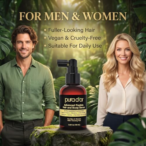 PURA D'OR Hair & Scalp Serum with Copper Peptide & Caffeine