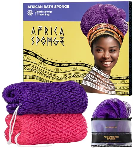 African Net Sponge Exfoliating Body Scrubber - 2 Pack