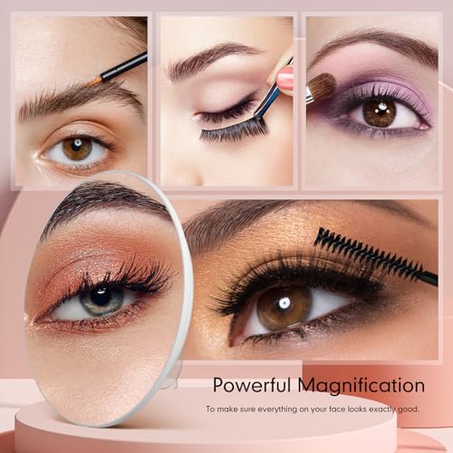 40X Magnifying Makeup Mirror with Suction Cups - 6 Inch Portable