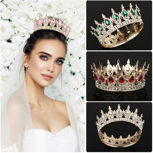 Sparkly Rhinestone Tiara for Women, Queen Crown & Princess Hair Accessory