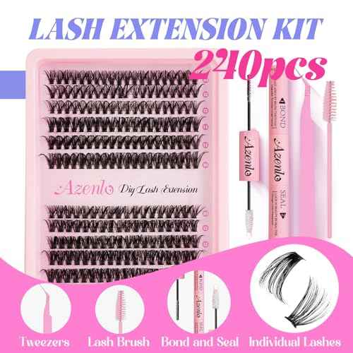Lash Extensions 40D+60D Cluster 240pcs DIY Lash Clusters 10-16mm Eyelash Clusters Individual Think Band Lash Kit (40D+60D Kit)