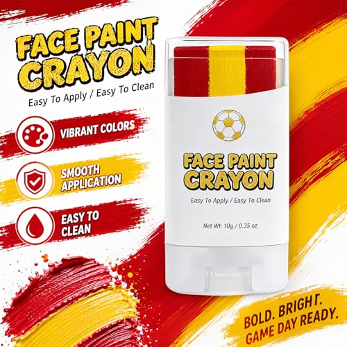 Spain Flag Face Paint Stick - Red Yellow Red for World Cup & Fan Parties (Variation: Spain)