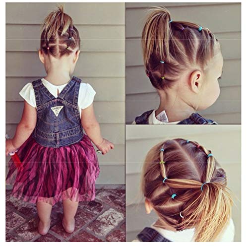 LEDUODO 300Pcs Small Multicolor Elastic Hair Ties for Girls & Babies