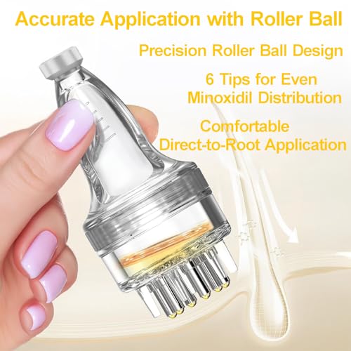 Minoxidil Hair Oil Applicator Bottle with Roller Ball Comb