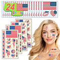 24 Sheet American Flag Temporary Tattoos USA Patriotic Stickers