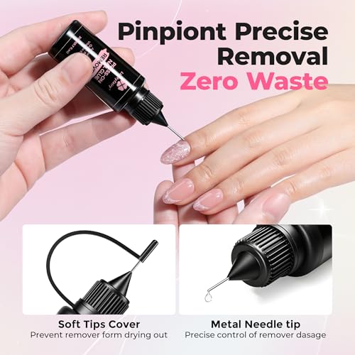 Luckyfairy Gentle Press-On Nail Glue Remover 20ml with Cuticle Pusher
