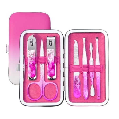 7-in-1 Stainless Steel Manicure Pedicure Nail Kit - Travel Case