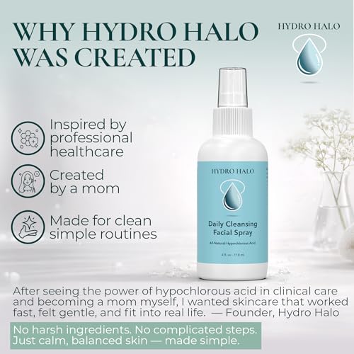 0.02% Hypochlorous Acid Spray for Face & Skin ? Hydrating Facial Mist, Calm Redness & Irritation, Post-Workout, pH Balanced, No Alcohol, Daily Skin Care, Made in USA, 4 Oz
