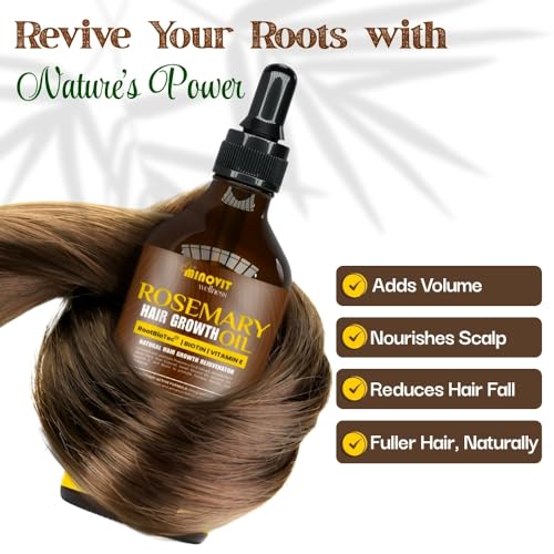 Rosemary Hair Growth Oil with Biotin & Vitamin E - 3.4 Fl Oz