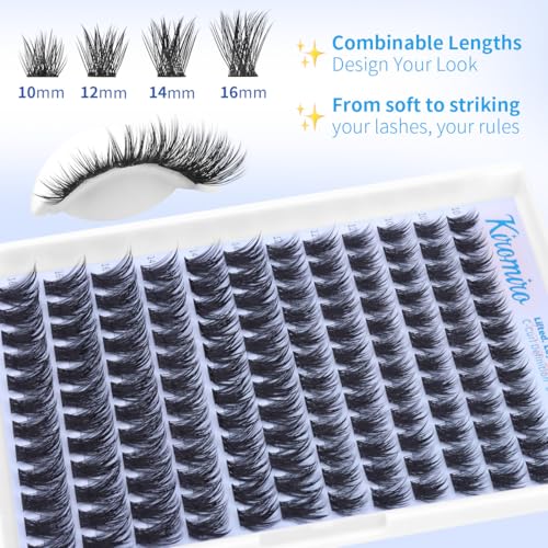 Kiromiro Wispy Lash Clusters 10-16mm C Curl DIY Extensions (144pc)