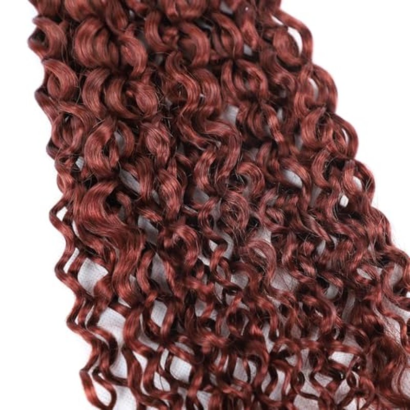 Reddish Brown Deep Wave Braiding Hair - 3 Bundles, 16 Inch