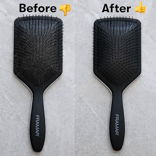FRAMAR Premium Hair Brush Cleaner Tool ? Hairbrush Cleaner Tool, Brush Cleaner Tool for All Types, Comb Cleaner ? 2 in 1 Design Removes Hair & Build up Instantly ? Pink