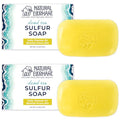 Natural Elephant Dead Sea Sulfur Soap 4.4 oz with Dead Sea Salt, Aloe Vera, Sulphur Face and Body Cleanser Bar for All Skin Types (2 Pack (2 4.4 Ounce Bars))