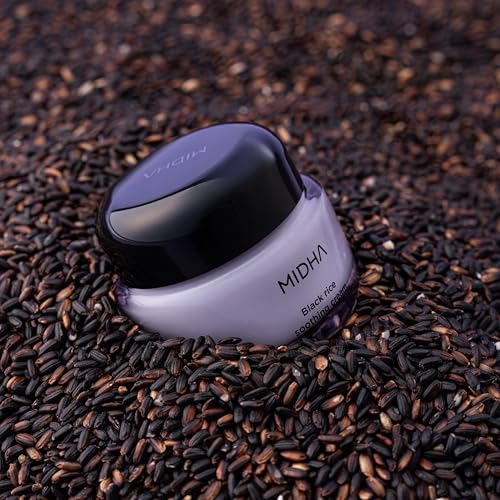MIDHA BLACK RICE SOOTHING CREAM, 1.69fl.oz/50ml, Refreshing Gel-Cream Texture, Non-Sticky Hydration, Lightweight Moisturizer for Daily Soothing Care, Skin-Calming Moisture Barrier Support Cream