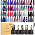 ROSALIND 24Pcs Cat Eye Gel Nail Polish Set with Base & Top Coats