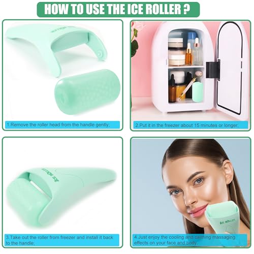 Ice Roller for Face & Body - 2 Pack Facial Massage Tool