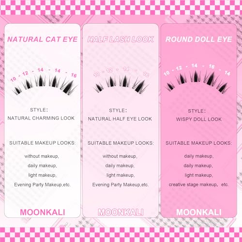 Wispy Lash Clusters Manga Eyelash Clusters Natural Fairy Clear Band Lashes Clusters Spiky 10-16MM Cluster Eyelash Extensions kit Individual Lashes Handmade Versatile DIY Eyelashes Extension Kit
