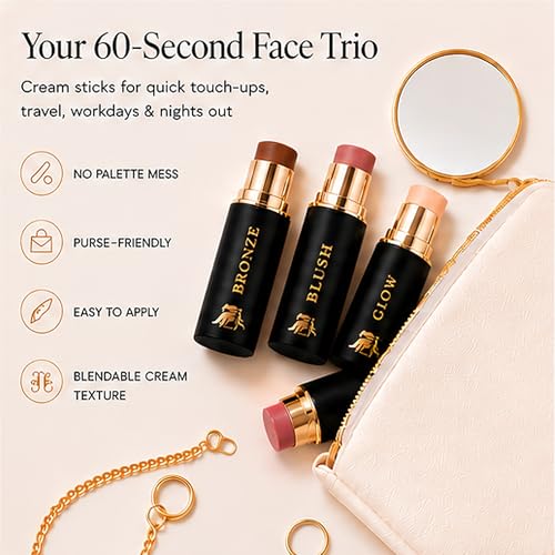 Cream Contour Stick Set – Blush, Bronzer & Highlighter Trio