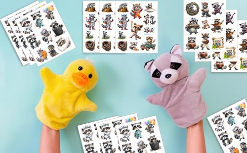 232 Raccoon Temporary Tattoos Stickers Party Favors