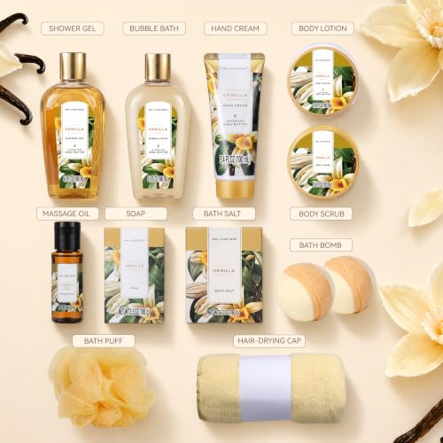 Spa Gift Set for Women 12pc Vanilla Bath & Body Kit