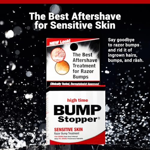 High Time Bump Stopper Sensitive Ingrown Hair Cream | Aftershave Lotion for Men and Women | Razor Bump Balm | 0.5 OZ (6 Pack)