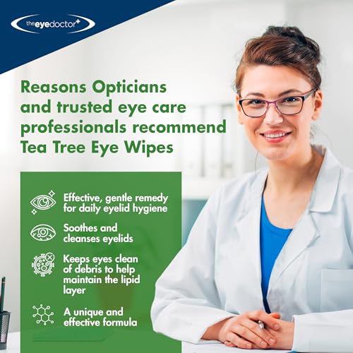 Tea Tree Oil Eyelid Wipes - 80 Individual Eye Cleansing Wipes
