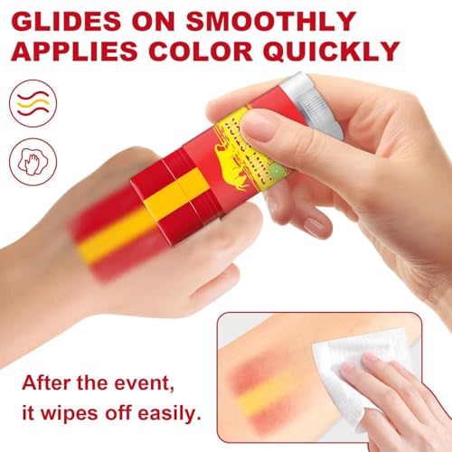 Red, White & Blue Face Paint Sticks – Sports Fan Game Day Makeup