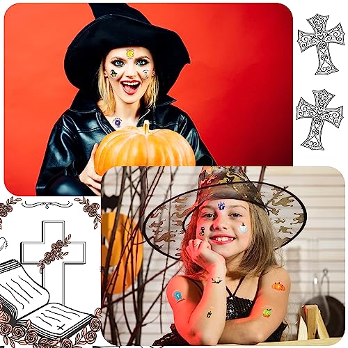 240 Pcs Christian Halloween Glitter Tattoos for Kids