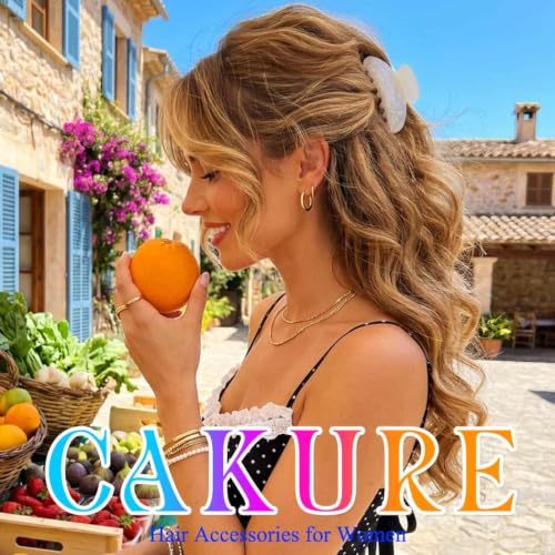 CAKURE Acrylic Claw Clips - 2PCS Medium Hair Clips for Women