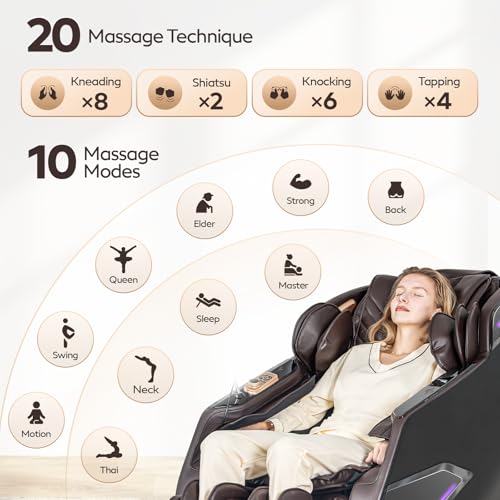 4D Massage Chair Full Body Zero Gravity SL-Track Shiatsu Recliner