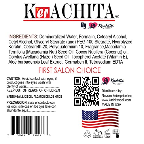 Brazilian Keratin Chocolate Strong 32 floz (1 Litre) KERACHITA, Hair Smoothing Treatment Blowout Straightening Enhanced, Professional Brazilian Keratin - Made in USA