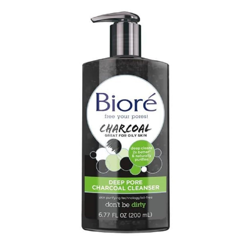 Biore Deep Pore Charcoal Cleanser, 6.77 Fl Oz (Pack of 2)