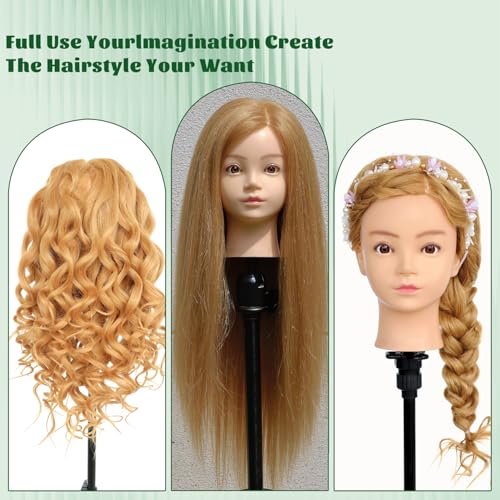 Mannequin Head 28in 180% Density Real Hair Braiding Practice