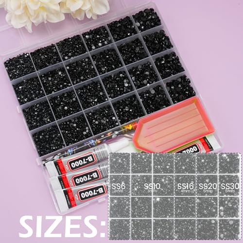 35000PCS Black Rhinestone Bedazzling Kit with Glue & Tools