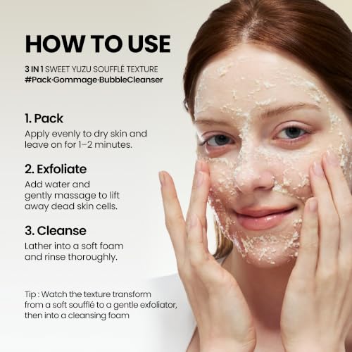AXIS-Y Kojic Yuzu Pack Cleanser - Exfoliating Face Wash & Mask