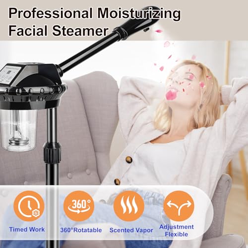 Professional Facial Steamer with Ozone & Timer on Wheels