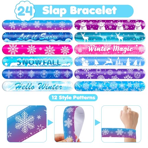 Snowflake Party Set 72pcs - Temporary Tattoos & Slap Bracelets