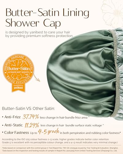 Satin Lined Shower Cap for Women | Frizz Free Hair Protection