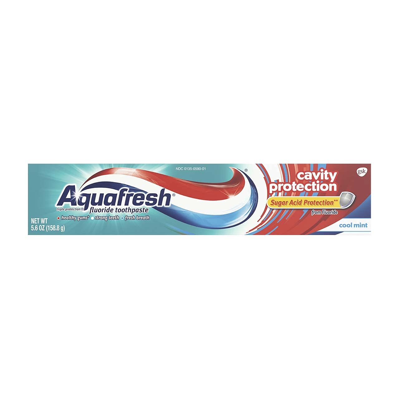 Aquafresh Cavity Protection Fluoride Toothpaste, Cool Mint 5.6 oz (Pack of 10)