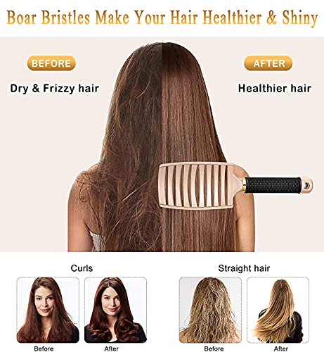 Boar Bristle Detangling Brush for Wet & Dry Hair