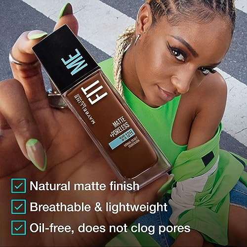 Maybelline New York Fit Me Matte Plus Poreless Foundation, Warm Coconut, 1 Fluid Ounce