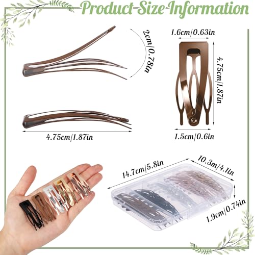 40PCS Metal Snap Hair Clips for Women & Girls - Black & Brown Variations