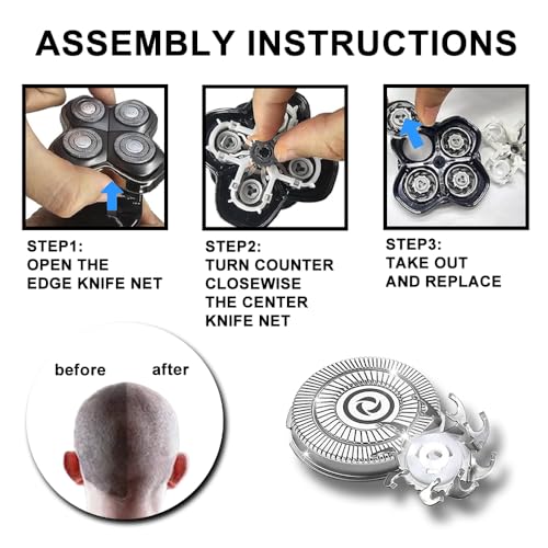 16 PACKS Head Shaver Replacement Heads Compatible with Skull Shaver Pitbull Gold PRO, Pitbull Silver PRO, Palm, Pitbull Platinum PRO, Sk-ull Shaver Pitbull Gold PRO Shaver Replacement Blade