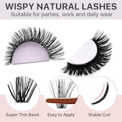 Lash Extension Kit 280Pcs C Curl Wispy 10-16MM Clusters