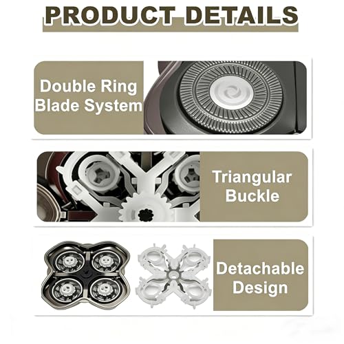 Compatible with Pitbull Shaver Replacement Blade,2 Pack Fit for Skull Shaver Replacement Heads,Pro 4Replacement Blades Fit for Skull Pitbull ShaverGold/Silver/Butterfly Kiss/Platinum/Diamond PRO.