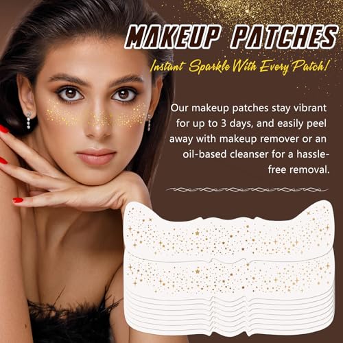 Gold Glitter Freckles Temporary Face Tattoos - 10 Count